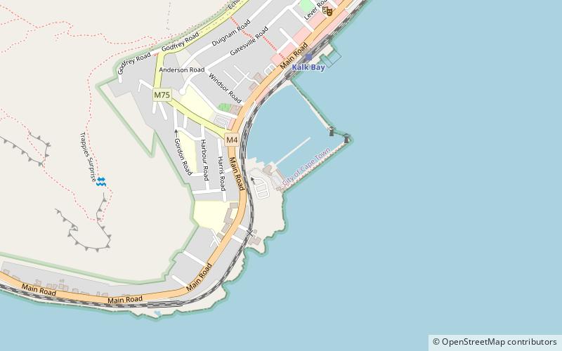 kalk bay harbour park narodowy gory stolowej location map