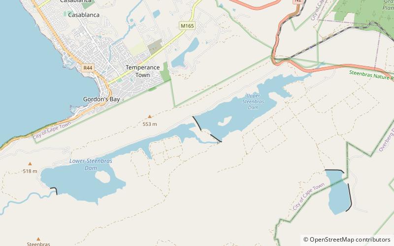 Steenbras Dam – Upper location map
