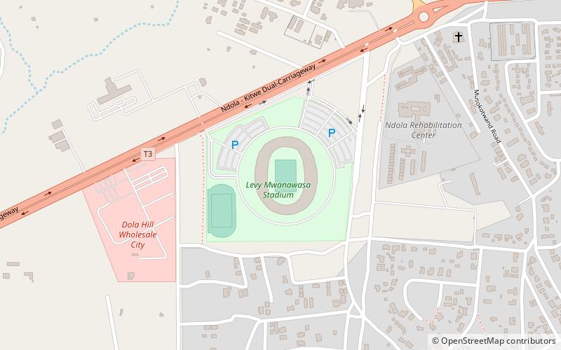 estadio levy mwanawasa ndola location map