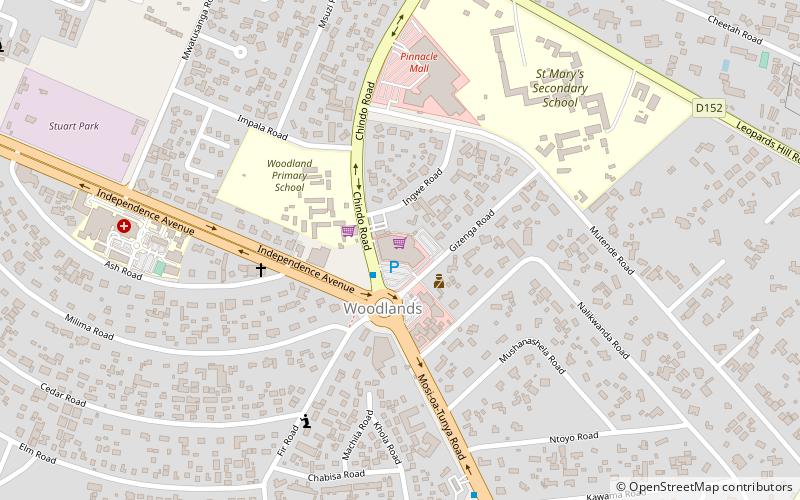 woodlands shopping mall lusaka location map