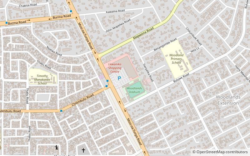 woodlands stadium lusaka location map