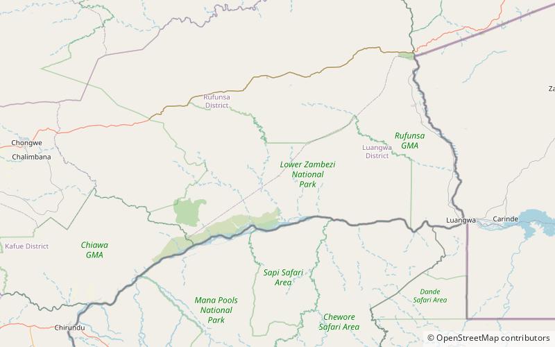 Lower Zambezi National Park location map