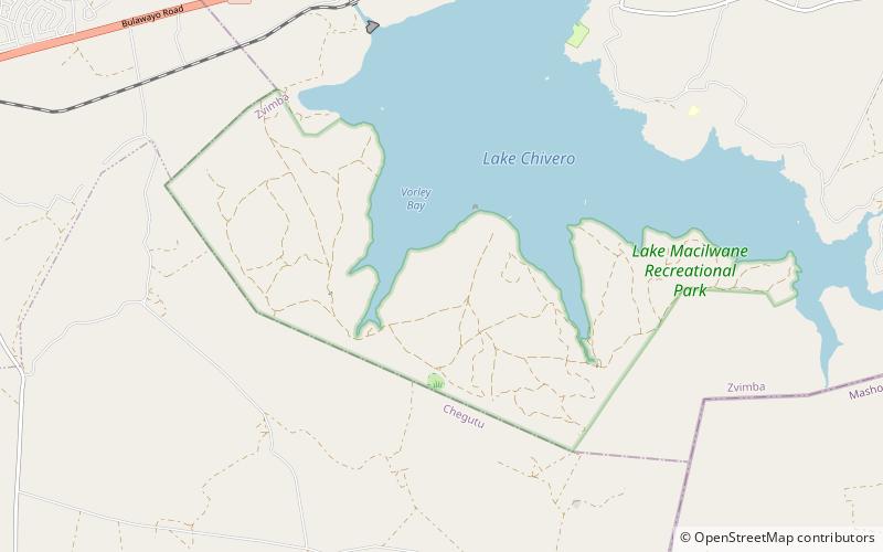 Lake Chivero Recreational Park location map