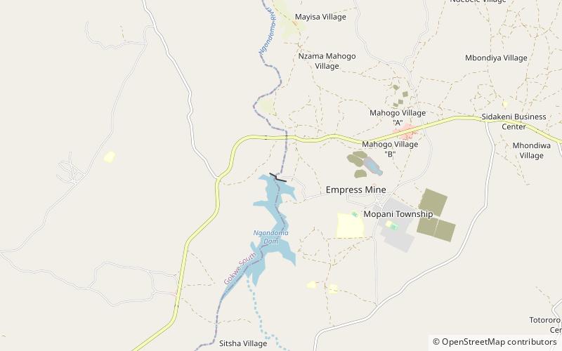 Ngondoma Dam location map