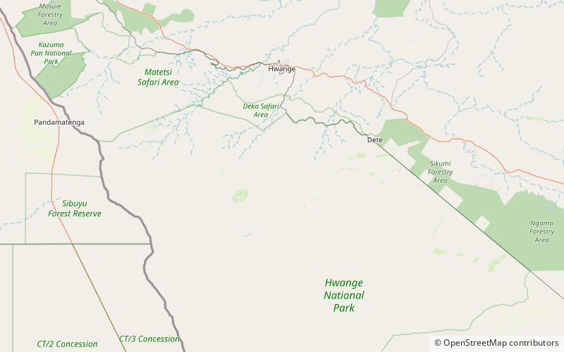 hwange district hwange national park location map