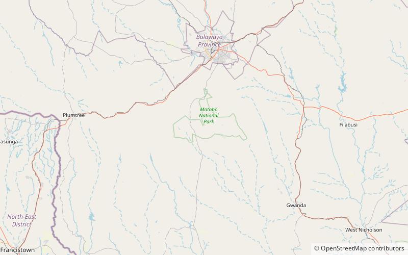 njelele shrine parc national de matobo location map