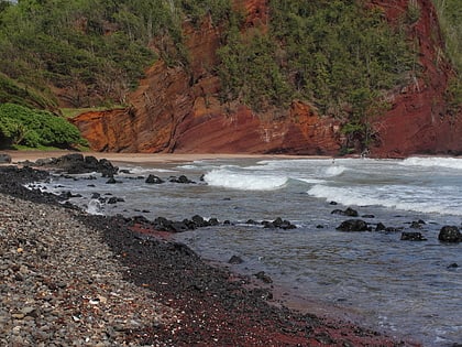 red sand beach hana