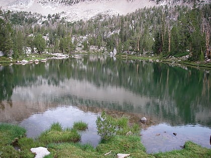 hourglass lake white clouds wilderness