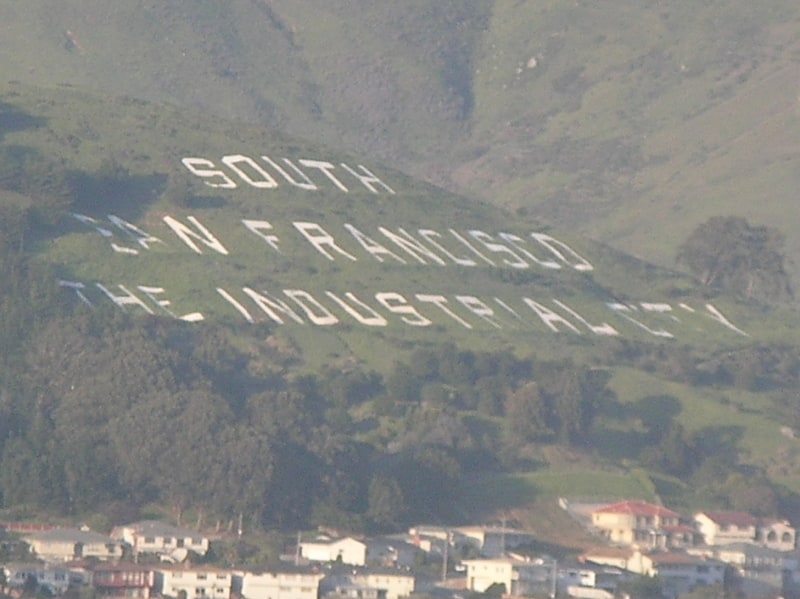 south san francisco hillside sign