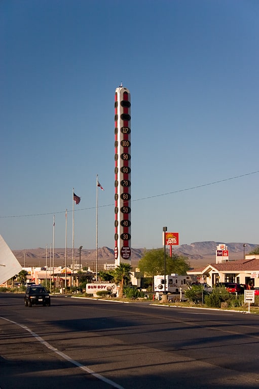 worlds tallest thermometer baker